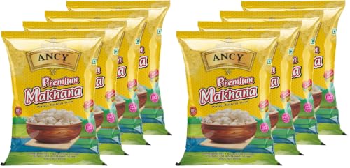Image of Ancy Makhana 1000 Grams (4 X 250 Grams) Fit for Fasting Crunchy and Gluten-Free Fox Nuts Rich in Protein Ideal for Healthy Snacking Phool Makhana for Roasting & Cooking (Pack of 2)