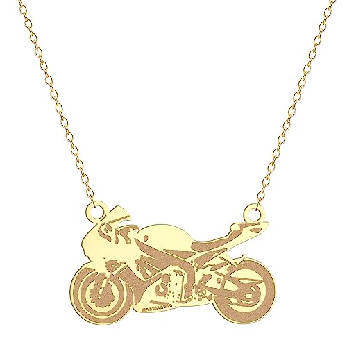 Collier pendentif moto pour hommes et filles - Cadeau idéal pour cyclistes