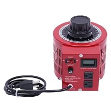 2000VA Auto Variable Voltage Transformer, 20Amp 110V Input 0-130V Output AC Voltage Regulator with LCD Display and 6 Extra Fuses for Label Printing Machines Labs