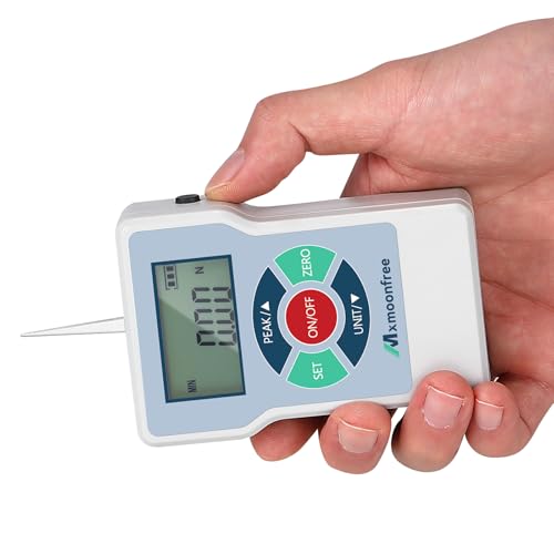 Mxmoonfre 20N Digital Tension Gauge with LCD Display, High-Precision 0.01N Force Meter, 5-Unit Conversion (N/kg/lb/oz/g), Ergonomic Lightweight Design for Industrial & Home Use, ETL-20N