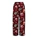 Womens Lounge Pants Casual Wide Leg High Waist Flowy Pants Fashion Snowflake Print Drawstring Toursers with Pockets（1-Wine,Medium