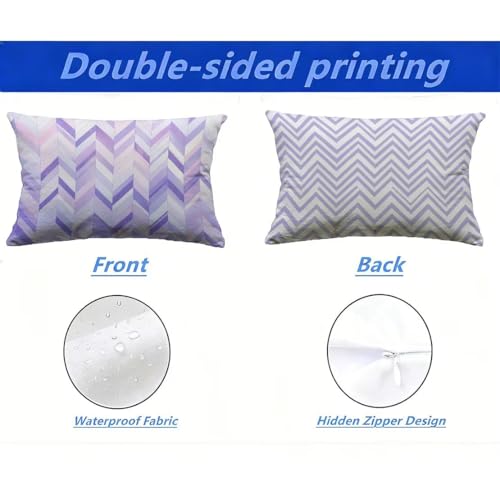 Housses de Coussin Grand Format 80x100 cm Aspect Lin Violet Qualité Premium pour Extérieur