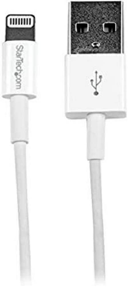 StarTech.com 1m 3ft White 8-pin Slim Lightning to USB Cable for iPhone iPod iPad - Thin Apple Lightning to USB Charger/Sync Cable - Discontinued, Limited Stock, Replaced by RUSBLTMM1M (USBLT1MWS)