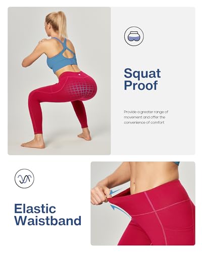 Image of Heathyoga Yoga Pants with Pockets Extra Soft Leggings with Pockets for Women Non See-Through High Waist Workout Leggings