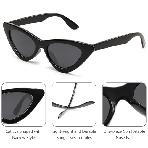IOHLNG Retro Vintage Cat Eye Sunglasses for Women Men Narrow Cateye Trendy Sun Glasses4