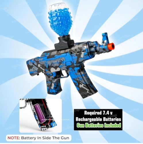 Image of Super Sharp Shooter Shooting Gun Toy with Water-Absorbing Gel Ball Bullets, Rechargeable Battery, USB Charger, Gift for Boys and Girls