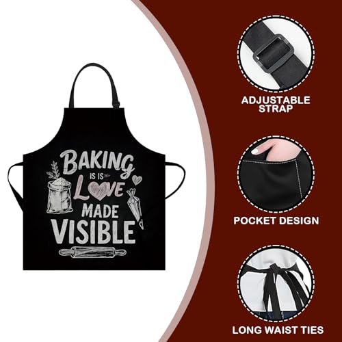 Image of Nuxovilar Cute Cooking Kitchen Apron, 26.77 * 30.7 Inches, Essential for Kitchen Cooking, Baking, Festive Gatherings