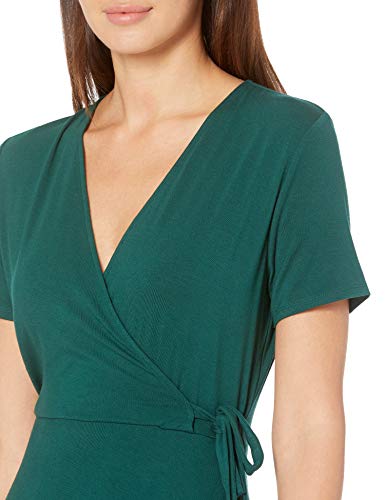 Image of Amazon Essentials Women's Short Sleeve Faux-Wrap V Neck Dress