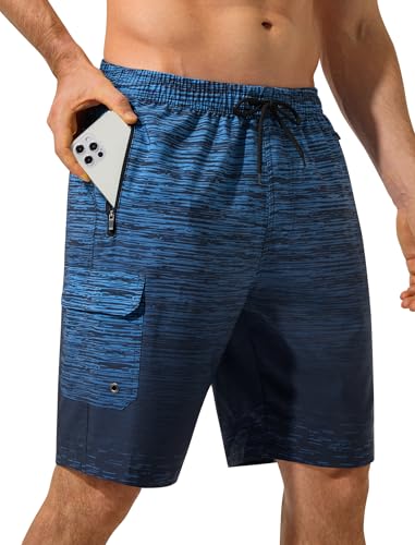 SILKWORLD Men's 9-Inch Quick-Dry Swim Trunks