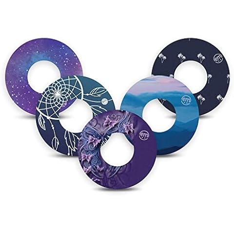 ExpressionMed - Adhesive Patches for Libre 3 (Pack of 5) - Made in The USA, Waterproof, Non-Fraying, Pre-Cut CGM Sensor Tapes (Dreamy Escapes Variety Pack) Cover