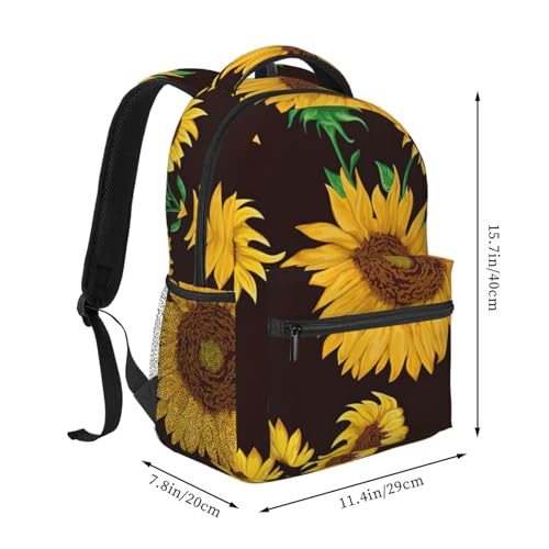 Mochila plegable ligera y compacta con estampado de girasol resistente 2