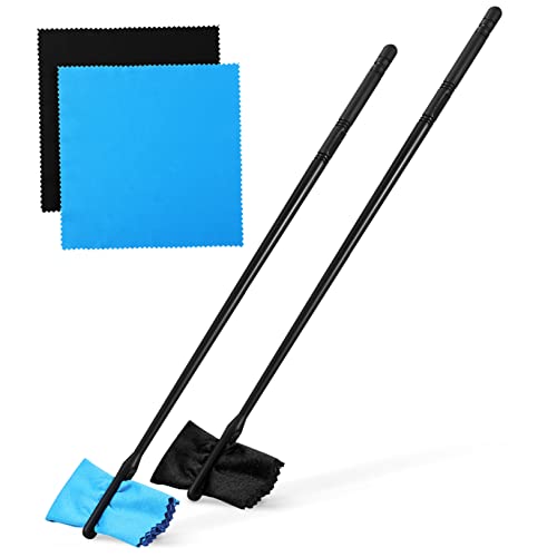 Wakauto Instruments Cleaning Kit: 2 Plastic Flute Cleaning Sticks 4 Silk Flute Polishing Swabs for Daily Use