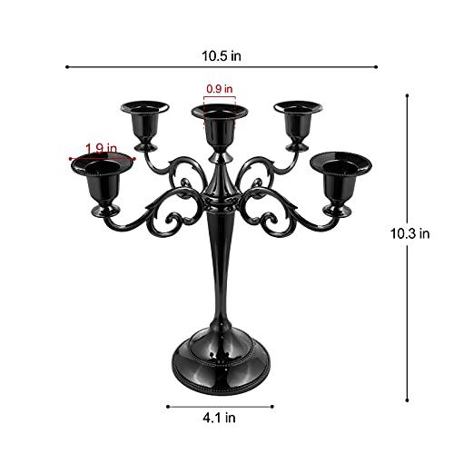 Fanwnki 5-Candle Metal Candelabra 10.2 Inch Tall Candlestick Candle Holders For Home Decor Wedding Christmas Church Halloween Party thumb #6