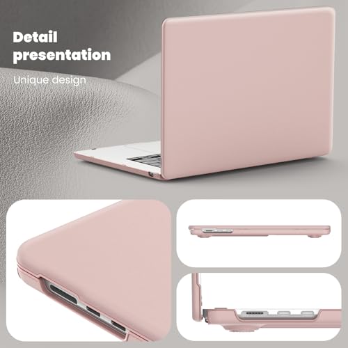 Protection MacBook Air 15 en cuir rose : coque rigide premium pour M3 et M2