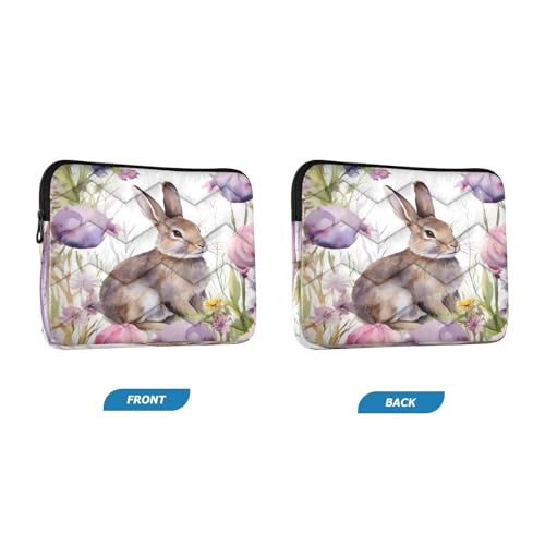 Funda para portátil 13-14 pulgadas impermeable con diseño de conejos y flores miniatura 2