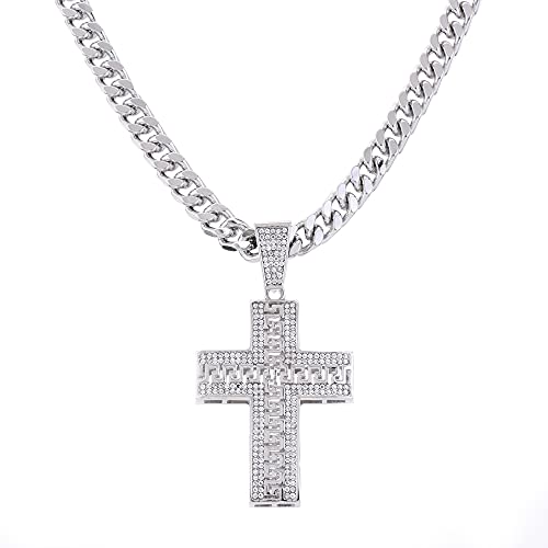 metaltree98 XXL Hip Hop Men's Iced Cross Pendant 30