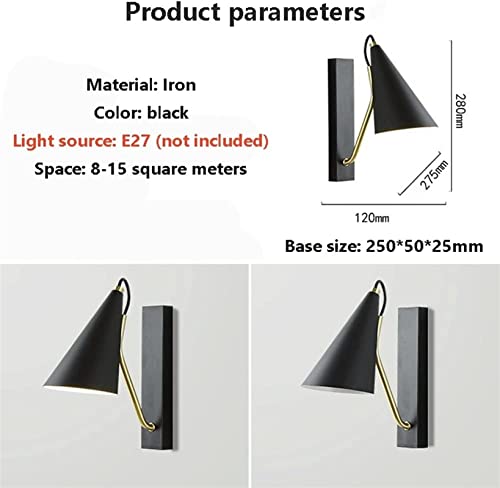 Lámpara moderna de pared LED ajustable negra para tocador de baño y dormitorio 7