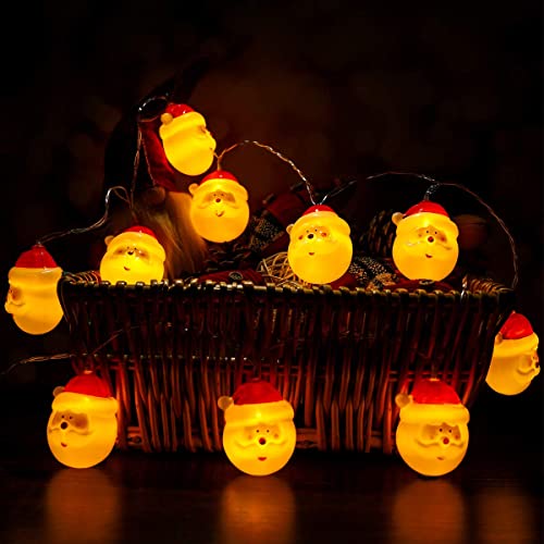 Ledmomo Christmas Santa Head Light Santa Head String Lights 2.6Inch Battery Operated Santa Lights For Christmas Holidays Party Decoration #TOP6
