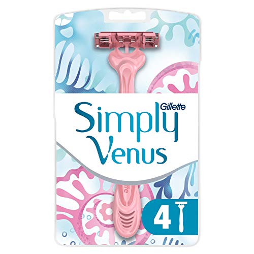 Gillette Simply Venus 3 Women's Disposable Razors, 4 Pack