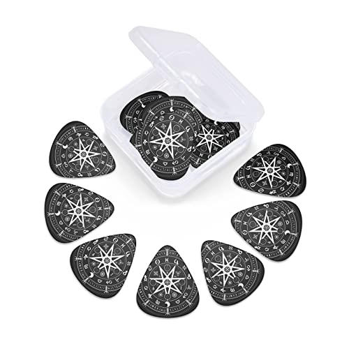 Lot de 12 médiators pour guitare avec symbole mystère et signe du zodiaque – Noir – Pour guitare électrique et basse – Cadeau idéal pour les amateurs de guitare acoustique – Avec boîte - Les Beatles, Paul McCartney, John Lennon, RIngo Starr, George Harrison Lot de 12 médiators pour guitare avec symbole mystère et signe du zodiaque - Noir - Pour guitare électrique et basse - Cadeau idéal pour les amateurs de guitare acoustique - Avec boîte – Image 4