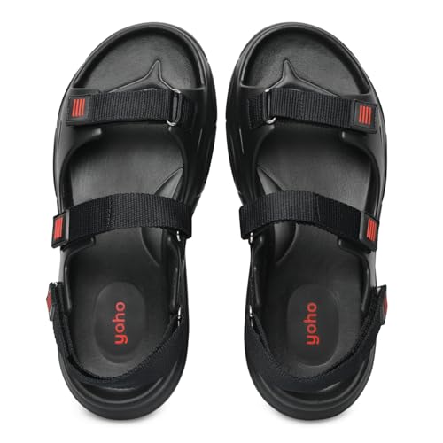 Image of YOHO Trailmark Sports Sandals for Men|Thick Sole for Shock Absorption,Adjustable Strap,Comfortable & Lightweight|Stylish Floaters for Outdoor Casual Wear Footwear - OG