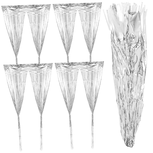 RORPOIR 5pcs Glitter Tinsel Fringe Streamer Curtains for Birthday Party Backdrop Eye-catching Decoration for Wedding Shower and Theme Events Height