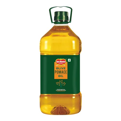 Image of Del Monte Pomace Olive Oil (Imported) | All purpose cooking oil for everyday Indian cooking | Ideal for deep frying, roasting, baking | High MUFA & Low in Saturated Fat | 5L PET Bottle