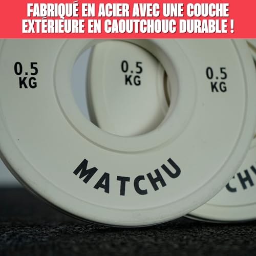 MATCHU - Plateaux fractional - Mini disques d'haltères - Diamètre de l'anneau central 50mm - Lot de 2 pièces - Disques d'haltères - Blaireaux - Disques de poids – Image 4