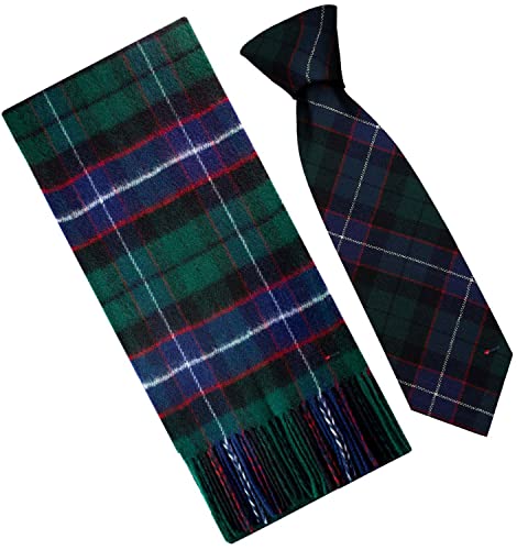 Écharpe et cravate en laine d'agneau à carreaux tartan moderne