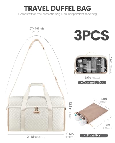 Foto de LOVEVOOK Bolsa de viaje para mujer, bolsas de viaje para mujer, bolsas de lona de mano para aviones, bolsa de noche con bolsa de artículos de tocador, bolsa de hospital para trabajo de parto y parto (imagen 5)