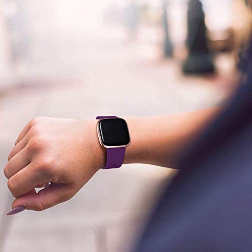 Pacote com 3 pulseiras de silicone macias compatíveis com Fitbit Versa 2/Fitbit Versa/Fitbit Versa L