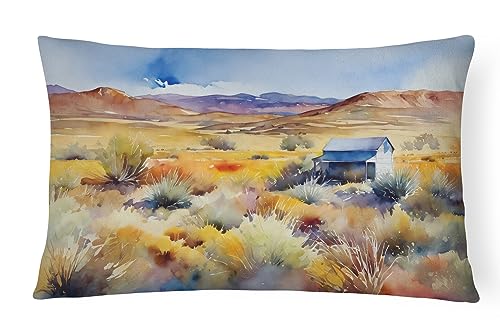 Caroline's Treasures DAC1683PW1216 Nevada Sagebrush in Watercolor Fabric Decorative Pillow 100% Machine Washable Pillow, Indoor or Outdoor Decorative Throw Pillow for Couch, Bed or Patio