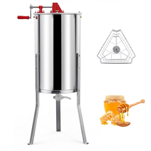 Goplus 3 Frame Honey Extractor, Stainless Steel Manual Honey Spin...