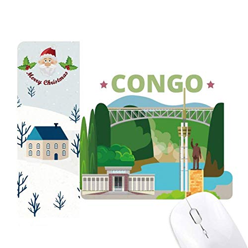 Tapis de souris Congo imprimé bâtiment et statue tapis de bureau informatique pour PC