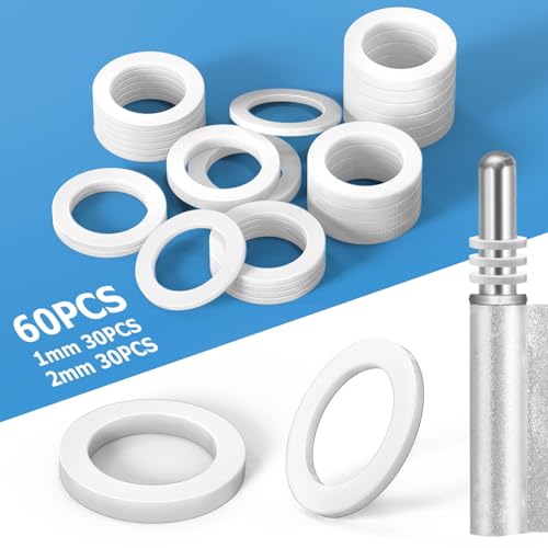 Ancable 60 arandelas de plástico para puertas de habitaciones, bisagra de puerta para puertas de habitaciones estándar, 10,20 mm x 15 mm, anillos de montaje sin marcas de abrasión, 1 mm, 30 unidades y