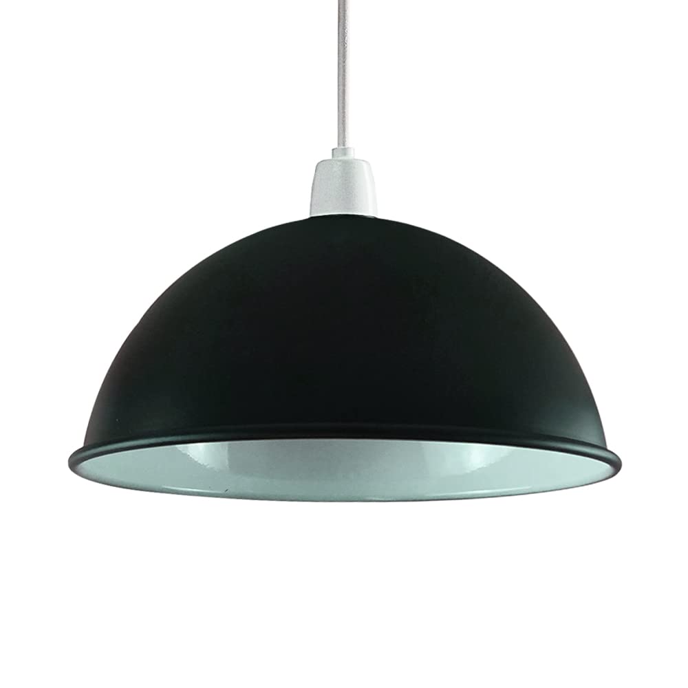 Metal Lamp Shades Living Room Ceiling Pendant Light Shade 21cm Easy Fit Lampshades Only for Industrial Ceiling Light Fitting Bedroom, Kitchen(Free Reducer Plate)