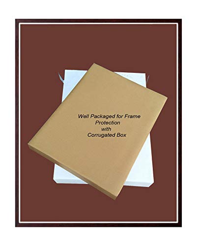 Art n Store: Lord Vishnu Mount on Lord Garuda, HD Printed Religious & Wall Decor Poster Painting with Frame (7 X 9 Inch_Brown Wood)