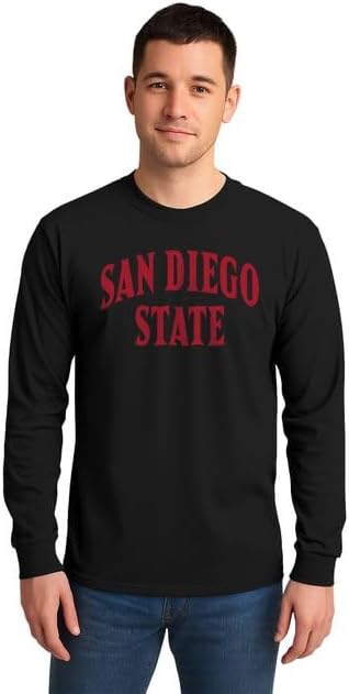 Barnesmith San Diego State University SDSU Aztecs Long Sleeve Adult Unisex T-Shirt, Classic, Black, Small - Image 2