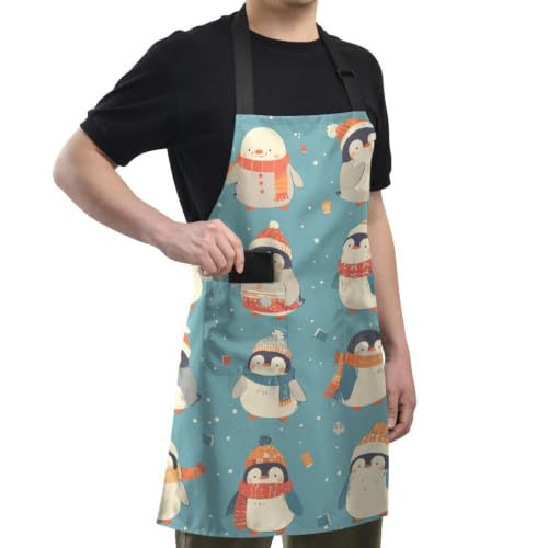 Tablier pingouins de cuisine et bavette de peinture pour serveuse - 7