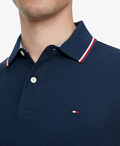 Image of Tommy Hilfiger Men's Short Sleeve Moisture Wicking Stretch Polo Shirt With Quick Dry + Uv Protection