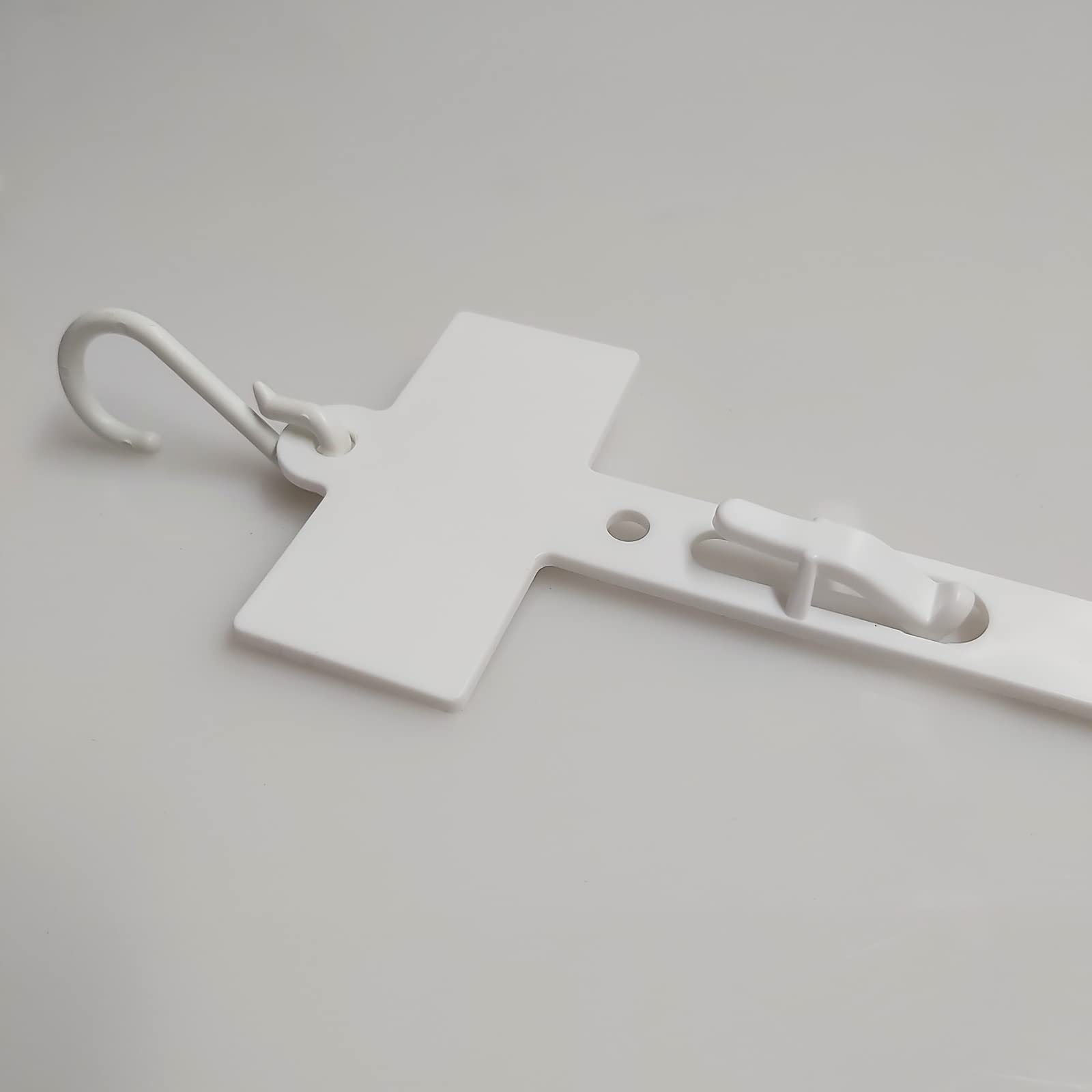 Display Stands Pack of 5 Merchandising Strips - Hanging White Plastic Supermarket Clipstrip 12 Hooks with Header (MS1x5-FBA) - Image 4