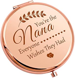 Grandma Nana Gift from Granddaughter Compact Makeup Mirror for Mother's Day Grandmother Appreciation Gift for Best Nana Ever Gigi Compact Mirror Birthday Wedding Gift for Women Travel Makeup Mirror
