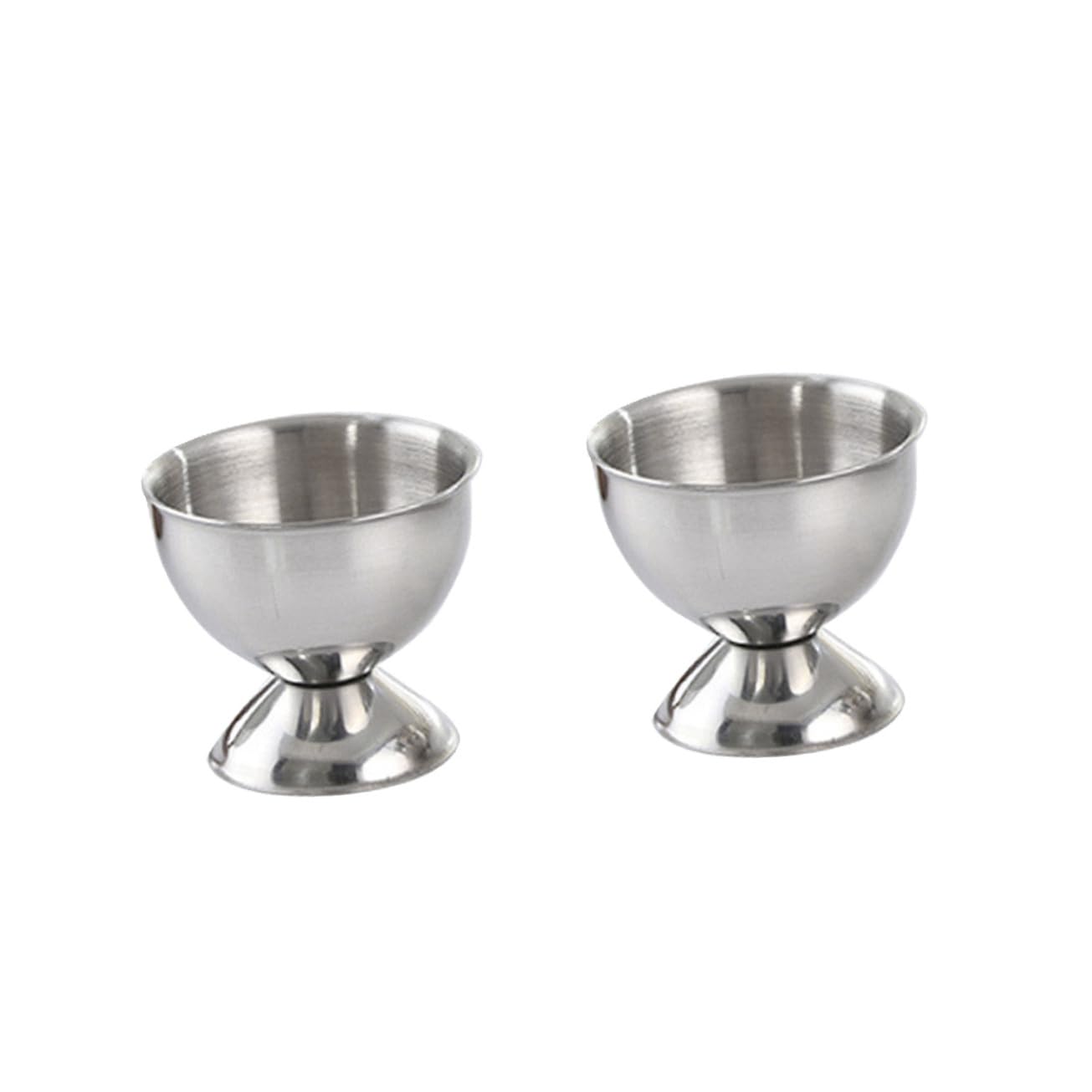 GRIRIW 2pcs Stainless Steel Egg Cup Egg Holder Cup Egg Cups Plate Egg Display Stand Egg Holder for Fridge Portable Egg Holder Dippy Egg Holder Mini Beer Mugs Boiled Egg Cup Holder Eggs