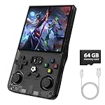 R36MAX Retro Gaming Console, Retro Handheld Games Console with 64GB TF Card, Portable Hand Held Open Source Linux System, 4.0 inch IPS HD Screen Video Game Consoles, 4000mAh Battery (Black)