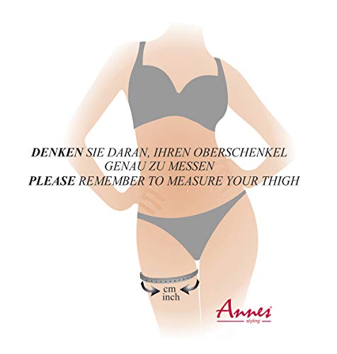ANNES Bandes élastiques de cuisse anti-frottement Pour femme Doublure satin et dentelle Silicone antidérapant - Beige - Medium – vue 4