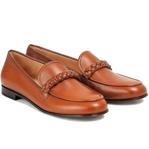 Image of MOOMMO Women Comfortable Suede Loafer Flats Round Closed Toe Slip On Penny Loafers Knitted Strap Oxford Loafer Shoes for Office Ladies Work Daily Casual Club Driver Flats Spring Elegant 4-11 M US