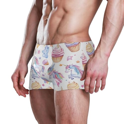 Cute Unicorn Ice Cream Mens Swim Trunks Swimwear Bathing Suit Swim Brief Square Leg Board Short S-3XL 202b89794