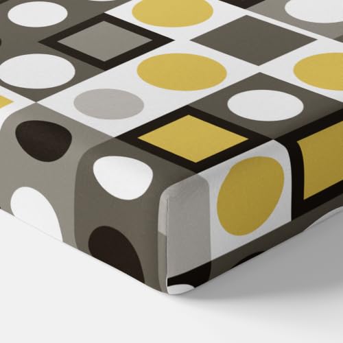 Image of LORETO - A QUALITY LINEN BRAND 144 TC 100% Pure Cotton King Size Fitted Bedsheet with 2 Pillow Covers for 72 x 72 Inch, All-Around Elastic, 8 Inch Deep Pocket, Forged Iron Grey & Lemon Zest Yellow