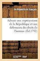 Adresse Aux: Représentans: +Représentants+ de la République 2013005032 Book Cover