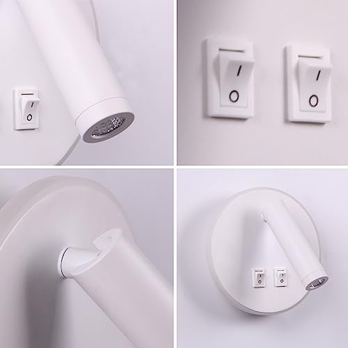 Image of Wall Wash Light White Bed LED with Interior Wall Adjustable Spotlight Reading lamp Wall lamp for Hallway Bedroom Stairs Hotels Indoor Bedside Lamp 3000K (3W + 9W)